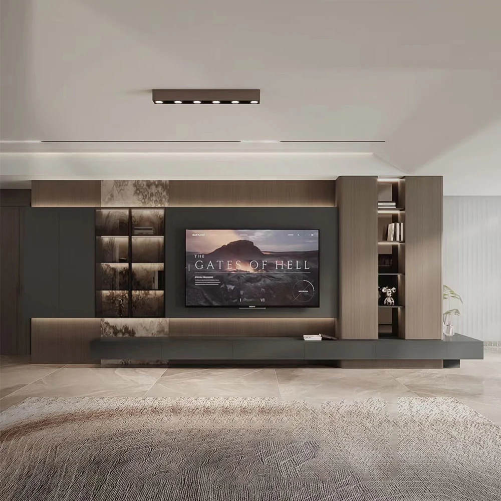 #Modern Design Simple MDF Wooden TV Stand Luxurious Living Room Cabinet Furniture Set with LED Feature
#Modern Design Simple MDF Wooden TV Stand Luxurious Living Room Cabinet Furniture Set with LED Feature