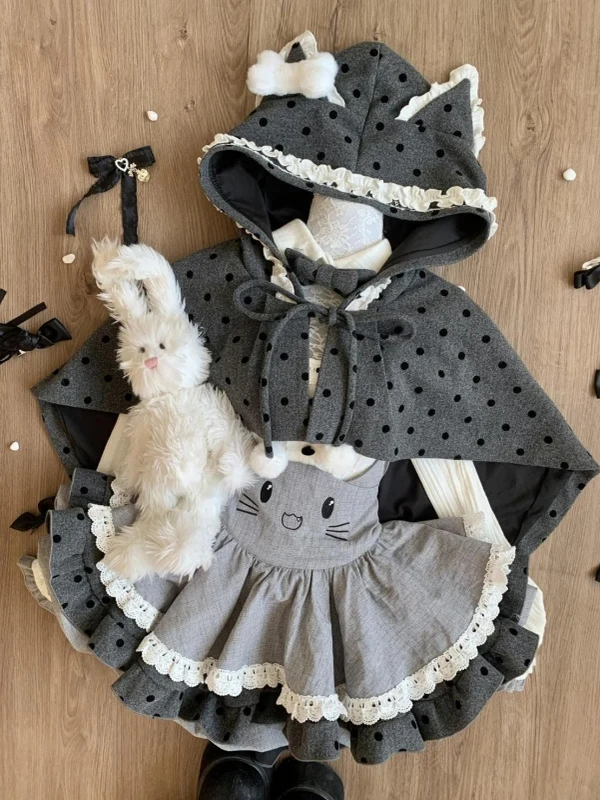 Adorable Polka Dot Three-Piece Set Sweet Cute Winter Autumn Women's Fashion Outfit Slim Fit Base Layer Top with Skirt
Adorable Polka Dot Three-Piece Set Sweet Cute Winter Autumn Women's Fashion Outfit Slim Fit Base Layer Top with Skirt