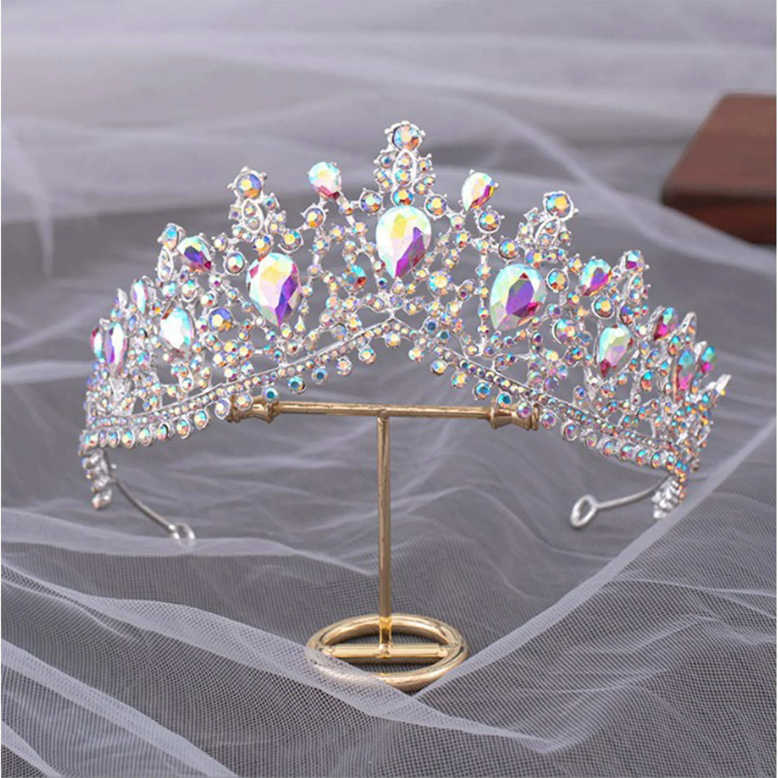 Bride Rhinestone Crown Wedding Tiara Non-slip Wear-resistant Lady Headdress for Masquerade Ball Banquet Cosplay
Bride Rhinestone Crown Wedding Tiara Non-slip Wear-resistant Lady Headdress for Masquerade Ball Banquet Cosplay
