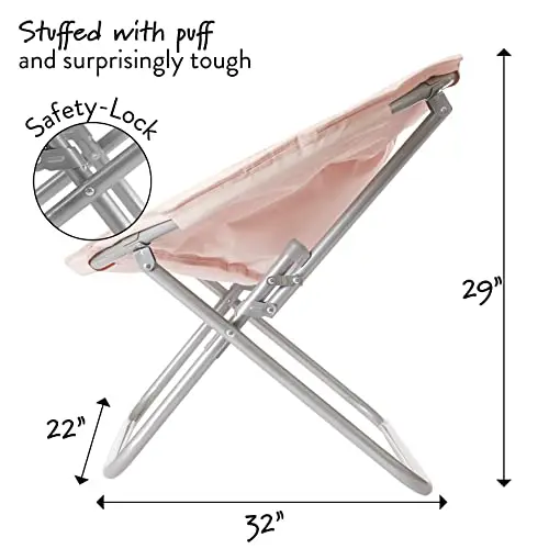 Blush Pink Padded Saucer Lounge Chair With Reinforced Metal Frame And Safety Lock Mechanism
Blush Pink Padded Saucer Lounge Chair With Reinforced Metal Frame And Safety Lock Mechanism