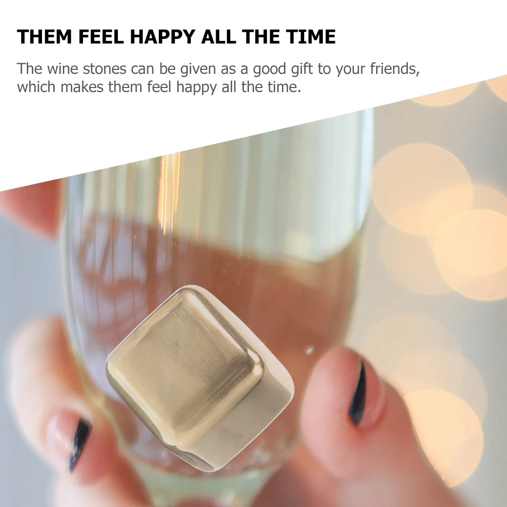 6pcs Stainless Steel Ice Cube 304 Metal Whiskey Stones Reusable Rocks for Chilling Beer Bar Tools Golden Color
6pcs Stainless Steel Ice Cube 304 Metal Whiskey Stones Reusable Rocks for Chilling Beer Bar Tools Golden Color