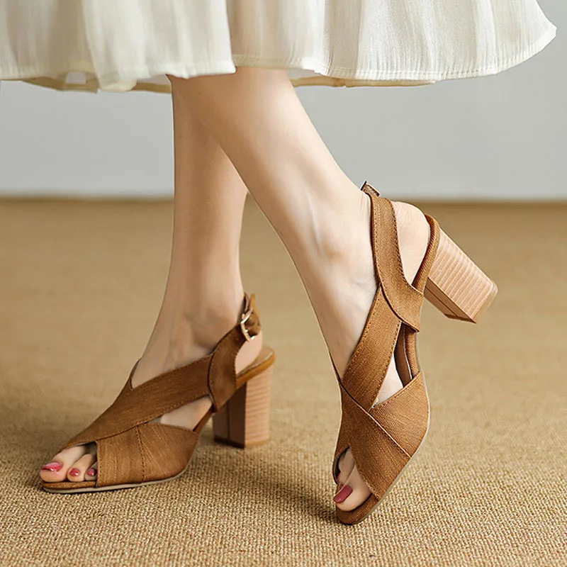 2026 New Summer Peep Toe Women's Sandals 7.5 cm Thick Heels Summer Shoes for Women High Heels Slingback Sandalias Mujer WSH5257
2026 New Summer Peep Toe Women's Sandals 7.5 cm Thick Heels Summer Shoes for Women High Heels Slingback Sandalias Mujer WSH5257