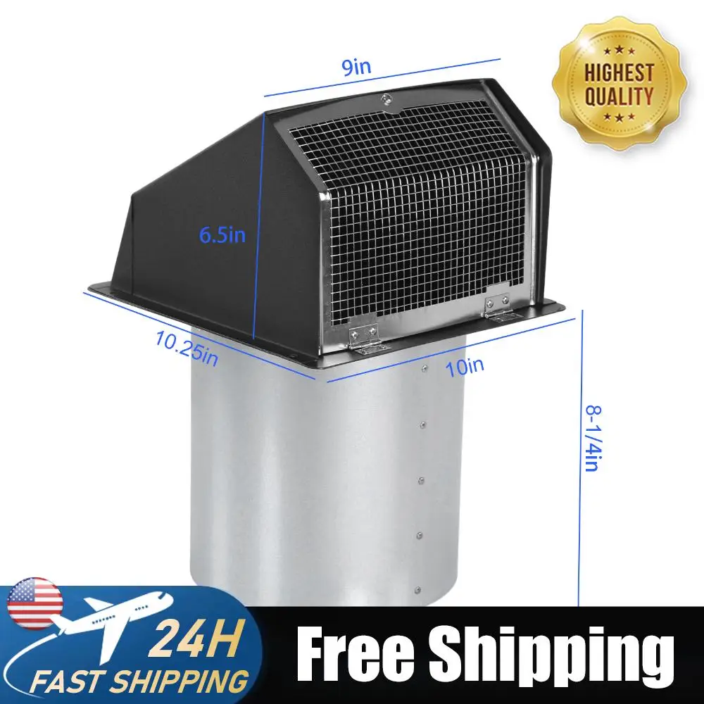 8 Inch Dryer Vent Cover Outside with Screen and Damper Wall Vent Cover Cap Exterior Air Exhaust for Residential Housing Kitchen HVAC Duct (Black)
8 Inch Dryer Vent Cover Outside with Screen and Damper Wall Vent Cover Cap Exterior Air Exhaust for Residential Housing Kitchen HVAC Duct (Black)