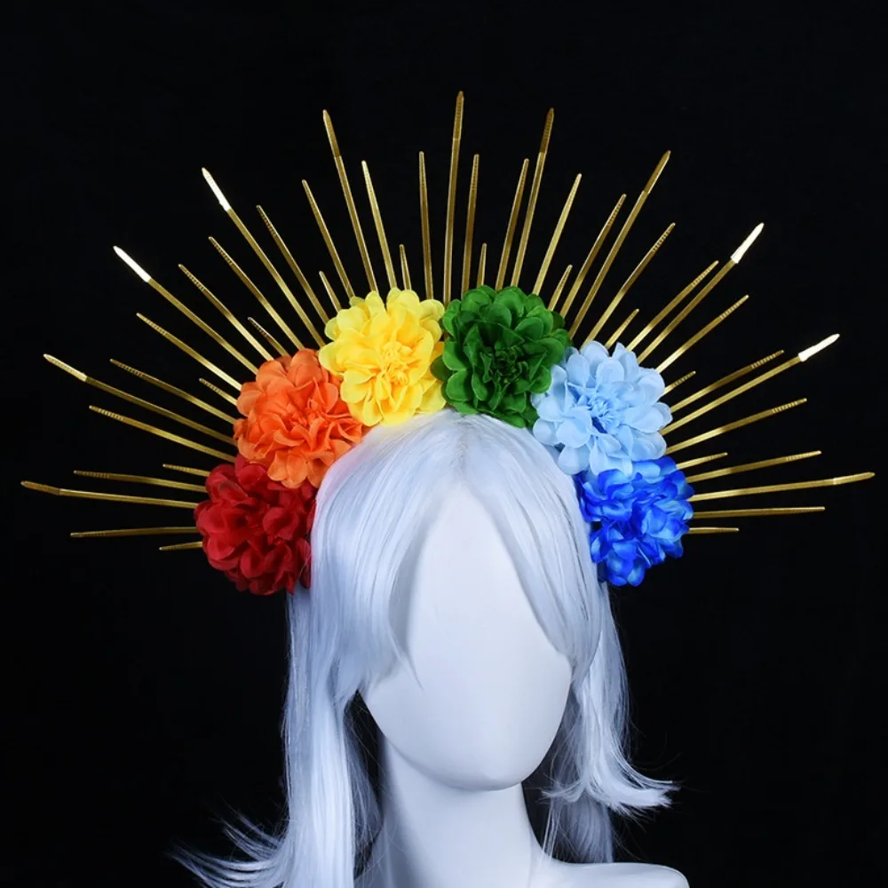 Headpiece Sun Rainbow Hairband Exaggerated Creative Colorful Flower Hair Hoop Aureole Costume Goddess Halo Headband Parade
Headpiece Sun Rainbow Hairband Exaggerated Creative Colorful Flower Hair Hoop Aureole Costume Goddess Halo Headband Parade