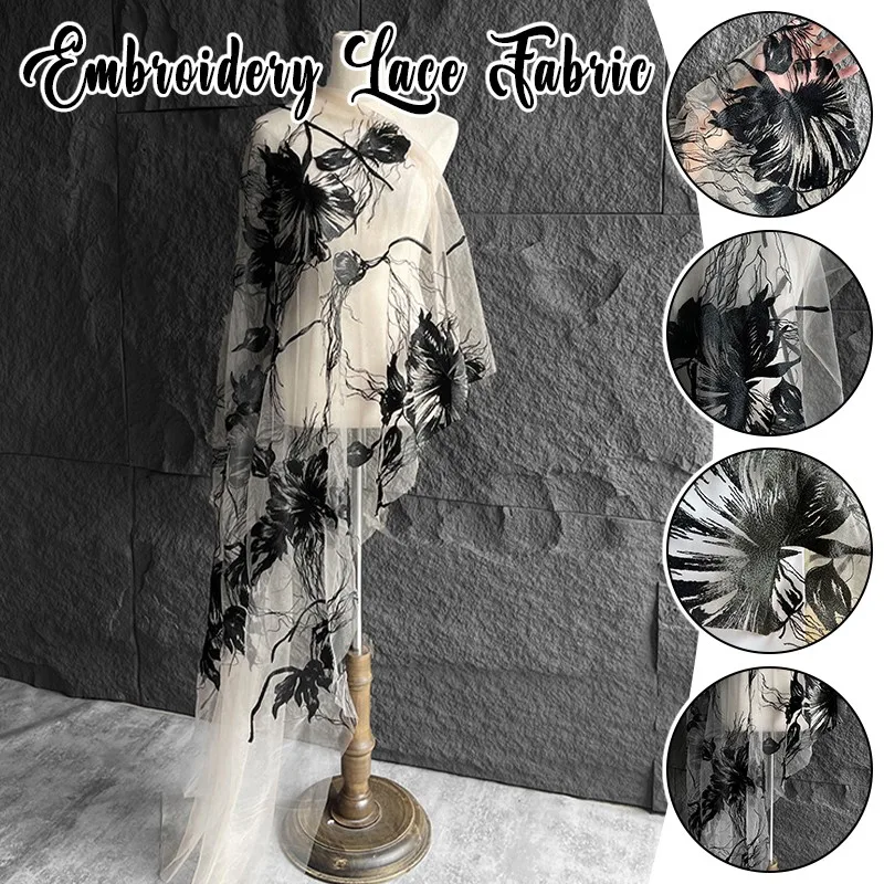 50X145Cm Floral Embroidered Lace Fabric with Large Flowers On Tulle for Cheongsam Bridal Dress Sewing
50X145Cm Floral Embroidered Lace Fabric with Large Flowers On Tulle for Cheongsam Bridal Dress Sewing