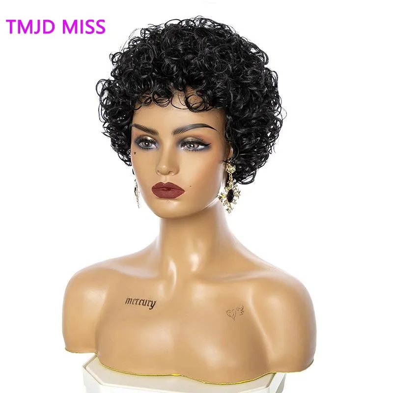Fashion Short Wigs Curly Hair Natural Black Synthetic Fiber High-temperature Silk Wig Women's Headwear Perruques Cheveux Humains
Fashion Short Wigs Curly Hair Natural Black Synthetic Fiber High-temperature Silk Wig Women's Headwear Perruques Cheveux Humains