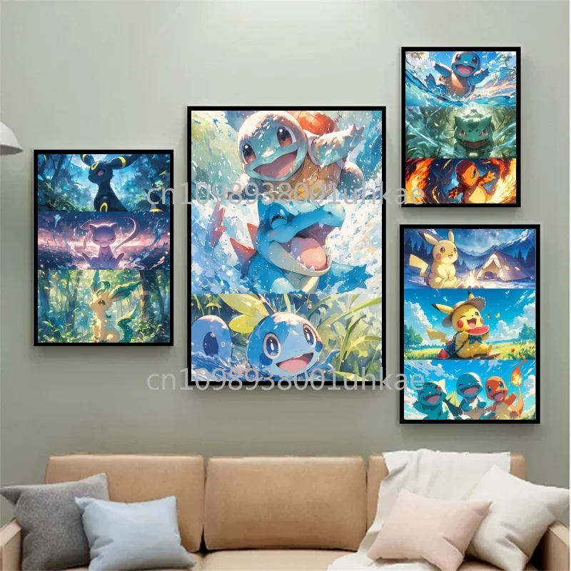 Anime Pokemon Pikachu Bulbasaur Mewtwo Eevee Squirtle Pokémon Pictures Canvas Painting Art Murals Splicing Painting Kids Gifts
Anime Pokemon Pikachu Bulbasaur Mewtwo Eevee Squirtle Pokémon Pictures Canvas Painting Art Murals Splicing Painting Kids Gifts