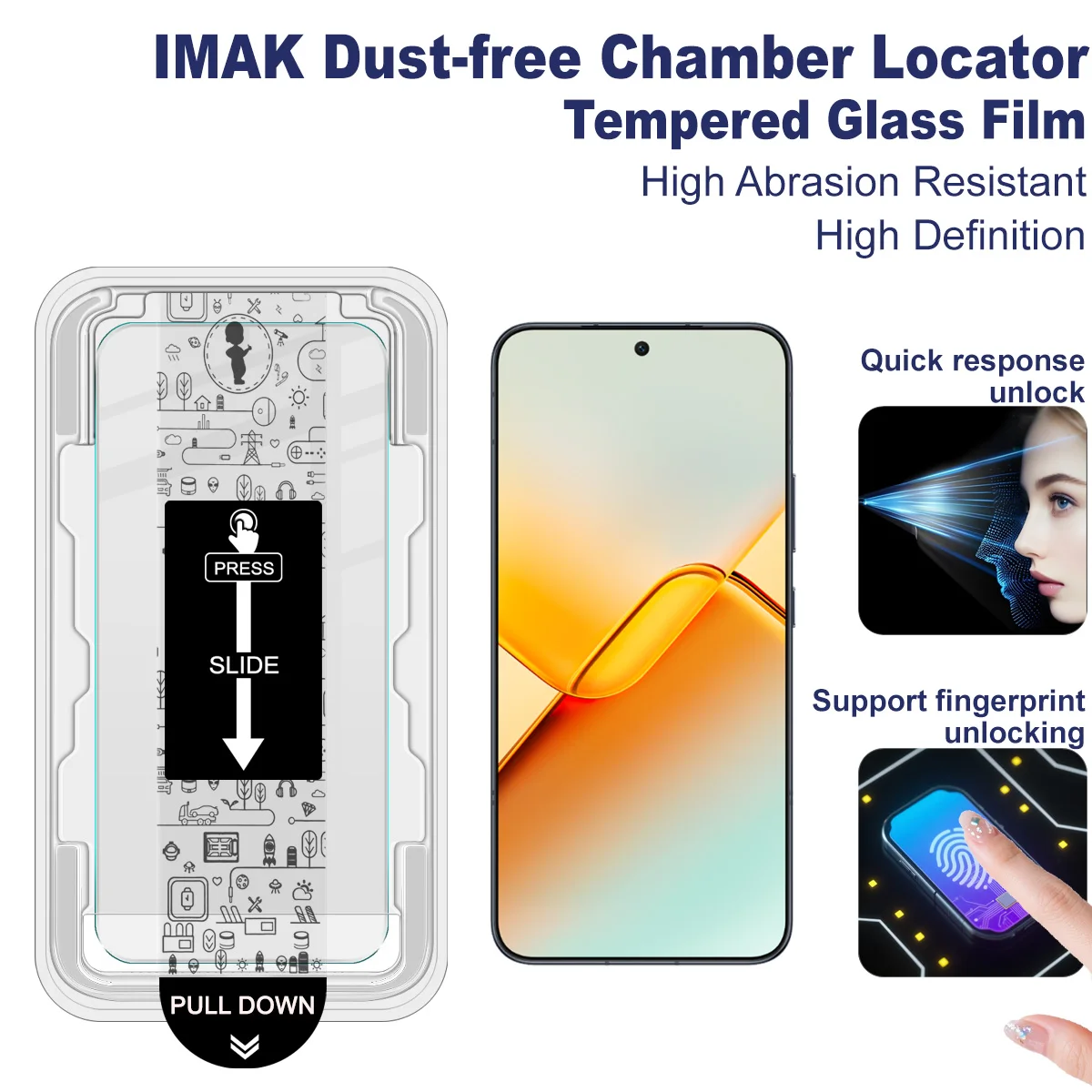 For Honor Power 2 5G Tempered Glass IMAK Locator Screen Protector Film Support Fingerprint
For Honor Power 2 5G Tempered Glass IMAK Locator Screen Protector Film Support Fingerprint