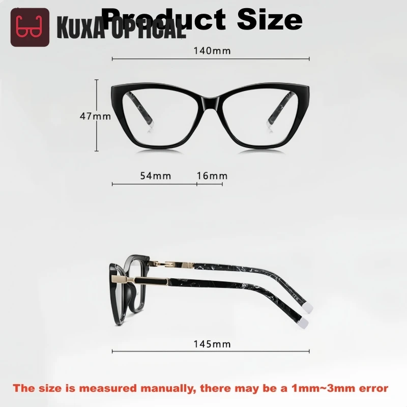 XUKA New Retro Fashion Frame Blue Light Blocking Retouch Face Acetate Legs Optical Glasses LS209 Women's Cat Eyeglasses
XUKA New Retro Fashion Frame Blue Light Blocking Retouch Face Acetate Legs Optical Glasses LS209 Women's Cat Eyeglasses