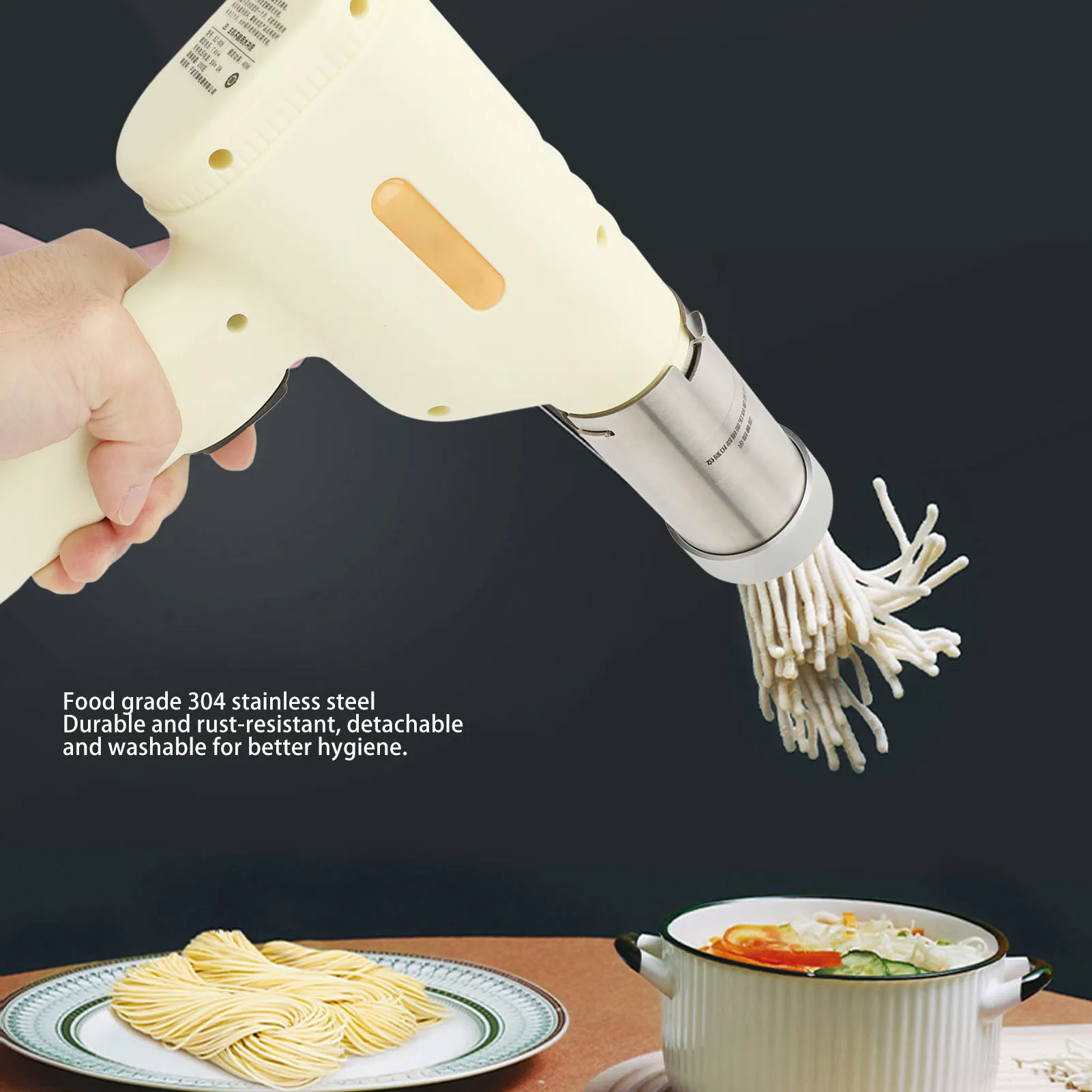 Handheld Electric Cordless Pasta Maker Automatic Pasta Noodles Maker Household Stainless Steel Spaghetti Maker Machine
Handheld Electric Cordless Pasta Maker Automatic Pasta Noodles Maker Household Stainless Steel Spaghetti Maker Machine