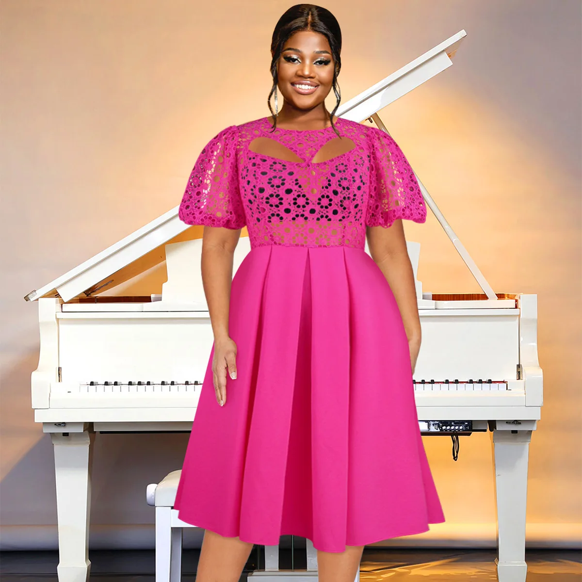 African Dresses For Women Summer Autumn Africa Clothing Short Sleeve Lace Sexy O-Neck Perspective Slim Office Lady Party Dress
African Dresses For Women Summer Autumn Africa Clothing Short Sleeve Lace Sexy O-Neck Perspective Slim Office Lady Party Dress