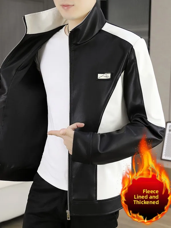 Autumn Winter 2025 Men's Fce Lined Leather Jaet Stand Collar Patchwork Casual Warm Outerwear Stand Fit Polyester Fiber
Autumn Winter 2025 Men's Fce Lined Leather Jaet Stand Collar Patchwork Casual Warm Outerwear Stand Fit Polyester Fiber
