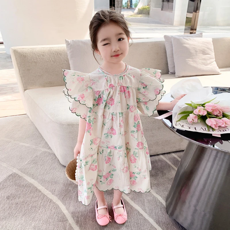 Summer Girls' Dresses French Style Flower Double Layer Big Flying Sleeve Dress Baby Kids Clothing Elegant Novel Princess Dress
Summer Girls' Dresses French Style Flower Double Layer Big Flying Sleeve Dress Baby Kids Clothing Elegant Novel Princess Dress