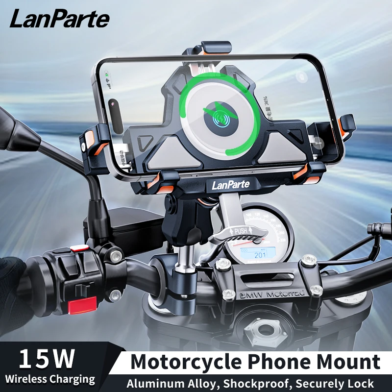 Lanparte Shock Absorbing Motorcycle Wireless Phone Charger Fast Charigng Handlebar Mount Mobile Phone Holder
Lanparte Shock Absorbing Motorcycle Wireless Phone Charger Fast Charigng Handlebar Mount Mobile Phone Holder