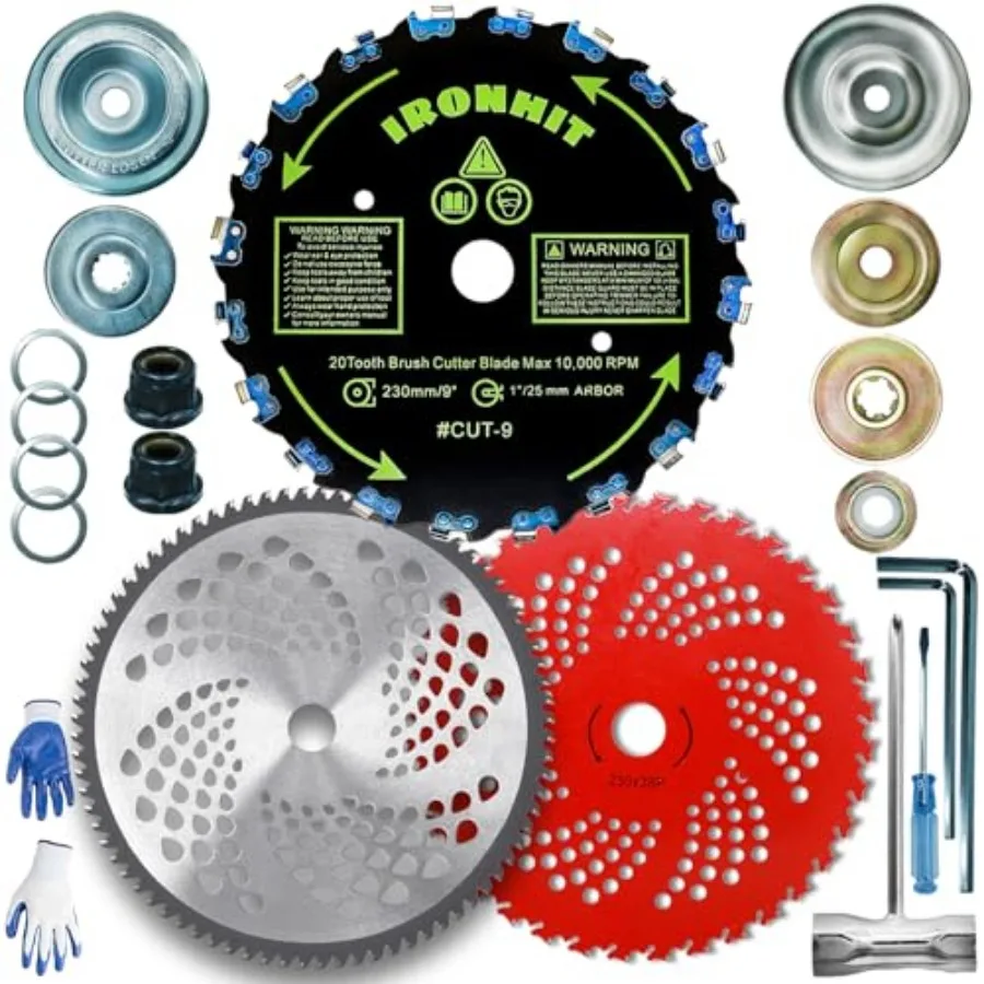 9" x 20T Chainsaw Tooth Brush Cutter Blades, 9" x 36 Teeth Carbide Tipped Blades, 10" x 80T Carbide Tip Blades, Trimmer Blades,
9" x 20T Chainsaw Tooth Brush Cutter Blades, 9" x 36 Teeth Carbide Tipped Blades, 10" x 80T Carbide Tip Blades, Trimmer Blades,