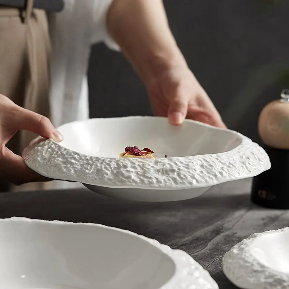 Rock Texture Ceramic Dinner Plate Set for Salad Pasta Appetizers Dessert Serving Elegant Creative Shape Space Saving Home
Rock Texture Ceramic Dinner Plate Set for Salad Pasta Appetizers Dessert Serving Elegant Creative Shape Space Saving Home