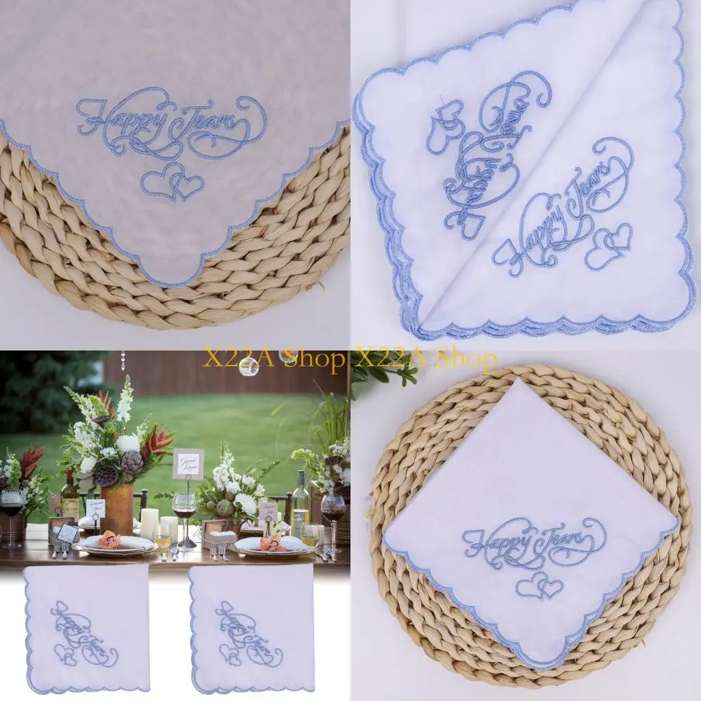 Unique White Embroidery Happy Tears Cotton Handkerchief Elegant Wedding Decorative Square Kerchief for Wedding Guest 28x28cm
Unique White Embroidery Happy Tears Cotton Handkerchief Elegant Wedding Decorative Square Kerchief for Wedding Guest 28x28cm