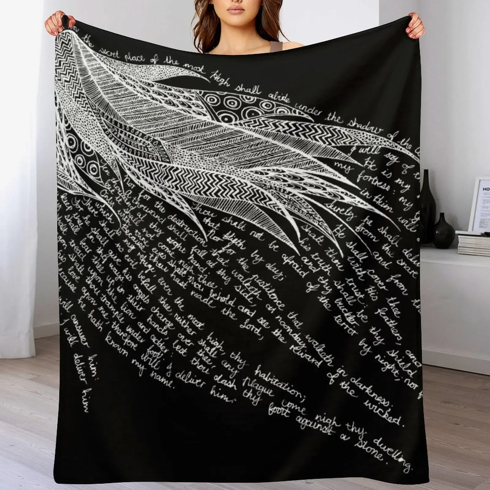 Psalm 91 (on Black) Throw Blanket Men's Soft Warm Throw Blanket for Couch
Psalm 91 (on Black) Throw Blanket Men's Soft Warm Throw Blanket for Couch