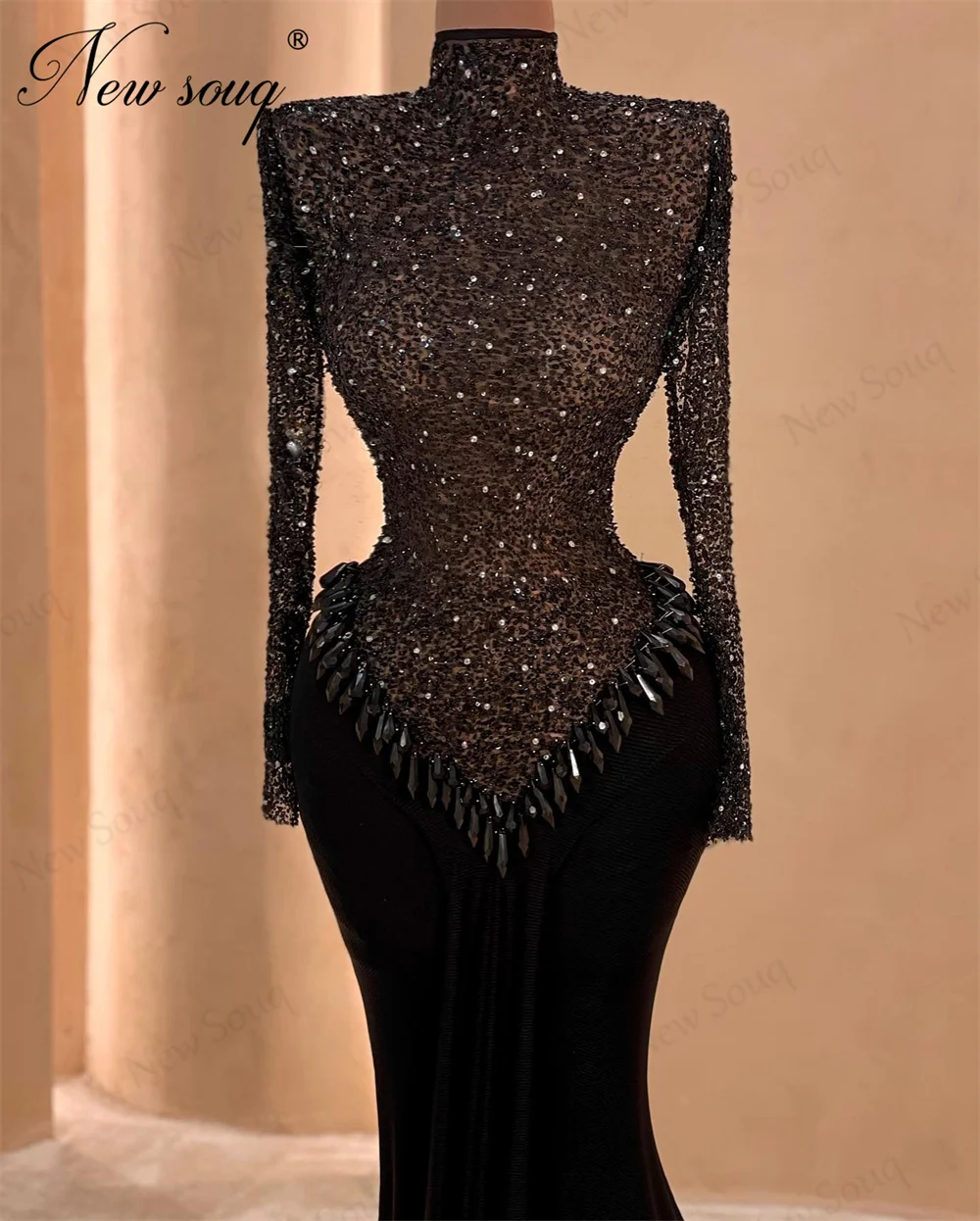 Muslim Black Mermaid Prom Dresses Sequins Neck Special Occasion Dress Robes De Soiree Long Sleeve Evening Party Gowns Customized
Muslim Black Mermaid Prom Dresses Sequins Neck Special Occasion Dress Robes De Soiree Long Sleeve Evening Party Gowns Customized