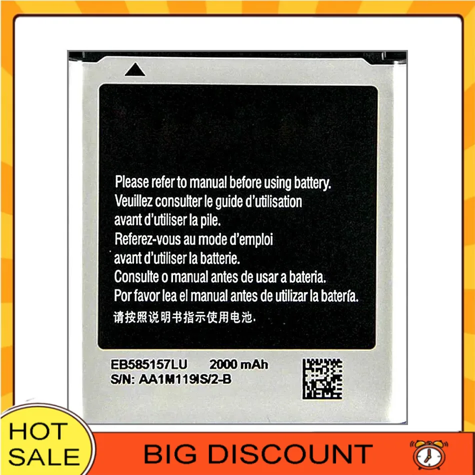 Mobile Phone Battery EB585157LU 2000Mah For Samsung Galaxy Win I8552 I8558 I8550 I869 I8530 GT-I8552 GT-I8530
Mobile Phone Battery EB585157LU 2000Mah For Samsung Galaxy Win I8552 I8558 I8550 I869 I8530 GT-I8552 GT-I8530