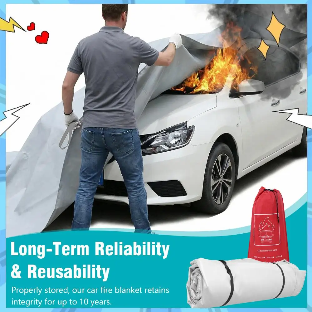 Emergency Fire Suppression Blanket Reusable Emergency Shelter Cover Silicone Coated for EV Battery & Engine Fires
Emergency Fire Suppression Blanket Reusable Emergency Shelter Cover Silicone Coated for EV Battery & Engine Fires