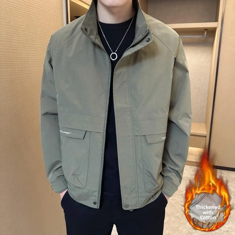 Stand Collar Cotton Jaet for Men Casual Pure Color Slim Fit Long Sve Autumn Spring Season Korean Sle Top
Stand Collar Cotton Jaet for Men Casual Pure Color Slim Fit Long Sve Autumn Spring Season Korean Sle Top