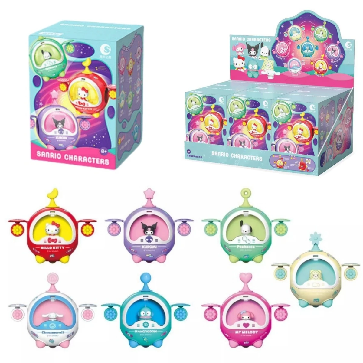 Original Blind Box 6Pcs Sanrio Classic Anime Characters Figure Kuromi Kitty Melody Family Twisted Egg Spaceship Children's Gift
Original Blind Box 6Pcs Sanrio Classic Anime Characters Figure Kuromi Kitty Melody Family Twisted Egg Spaceship Children's Gift