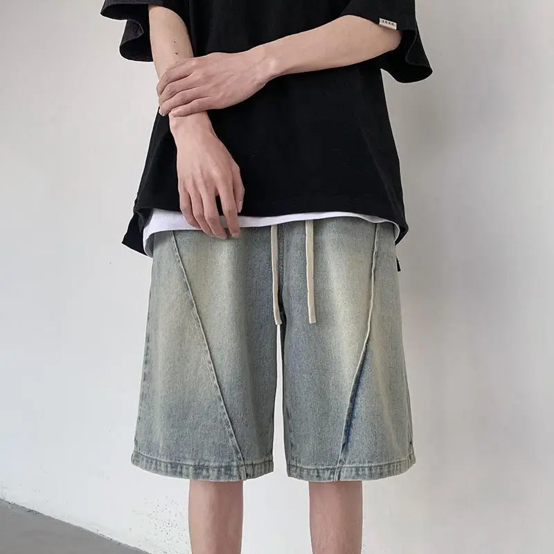 Men's Vintage Denim Shorts Elastic Waist Summer Casual Loose Fit Mid-length American High Street Urban Style Fashion
Men's Vintage Denim Shorts Elastic Waist Summer Casual Loose Fit Mid-length American High Street Urban Style Fashion