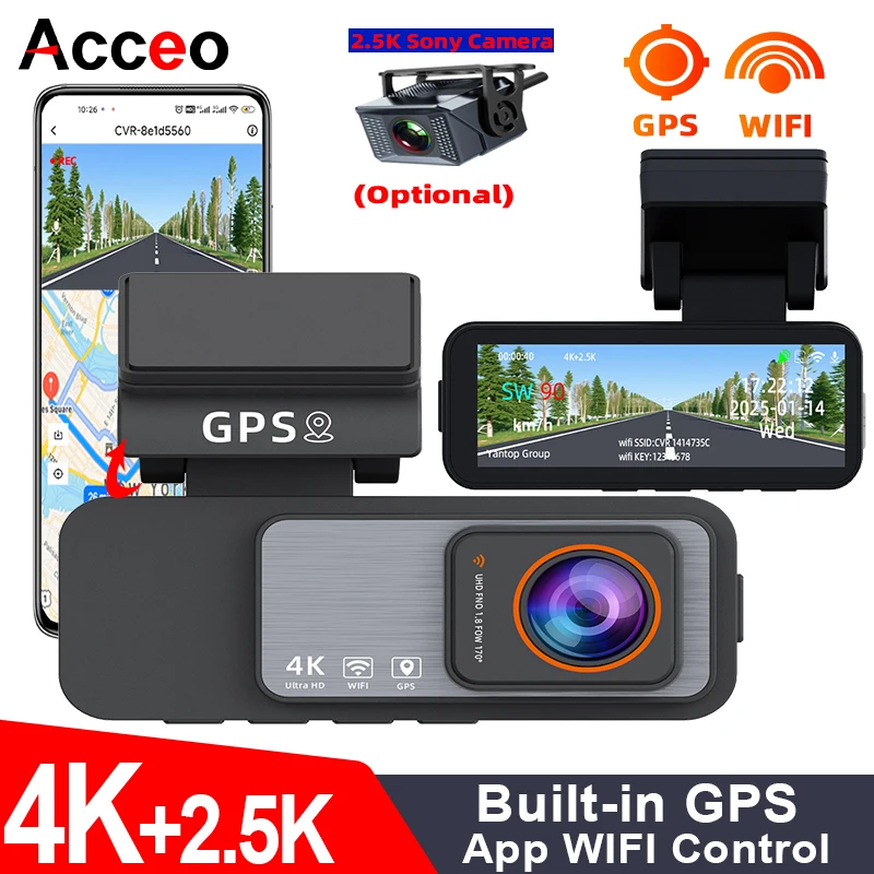 Видеорегистратор Acceo 4K+2.5K с GPS и Wi-Fi, двухкамерный (фронтальная и задняя камеры), автомобильный видеорегистратор, черный ящик, камера заднего вида
Видеорегистратор Acceo 4K+2.5K с GPS и Wi-Fi, двухкамерный (фронтальная и задняя камеры), автомобильный видеорегистратор, черный ящик, камера заднего вида