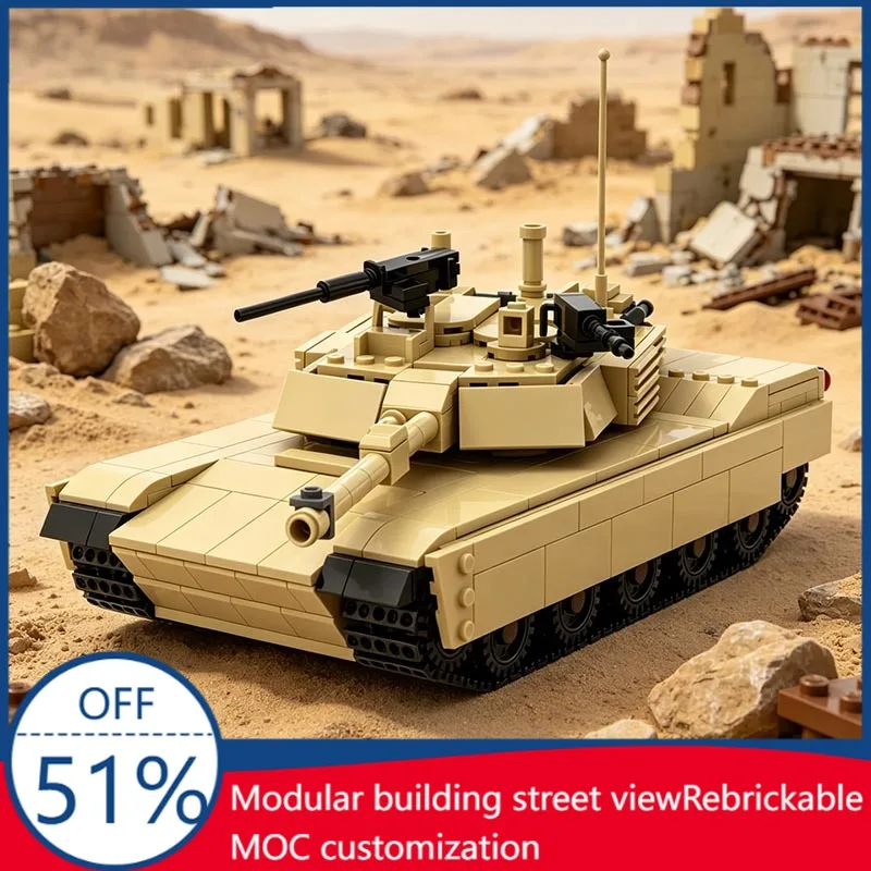 767PCS MOC M1 Abrams Sand Desert Camouflage Main Battle Tank Model Custom Building Blocks DIY Creative Educational Assembly Toy
767PCS MOC M1 Abrams Sand Desert Camouflage Main Battle Tank Model Custom Building Blocks DIY Creative Educational Assembly Toy