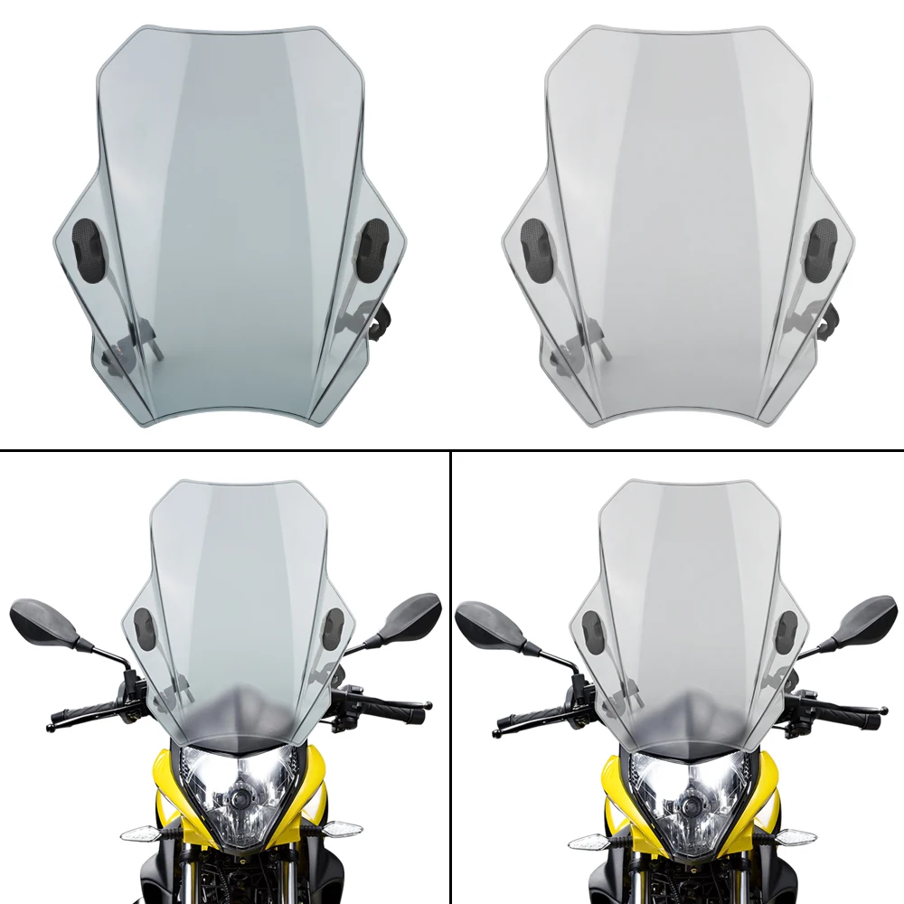 For HONDA CBR600RR CB1000R GXSR 600 750 Windshield Covers Motorcycle Windscreen For MT07 MT09 Universal Adjustable Windscreen 
For HONDA CBR600RR CB1000R GXSR 600 750 Windshield Covers Motorcycle Windscreen For MT07 MT09 Universal Adjustable Windscreen