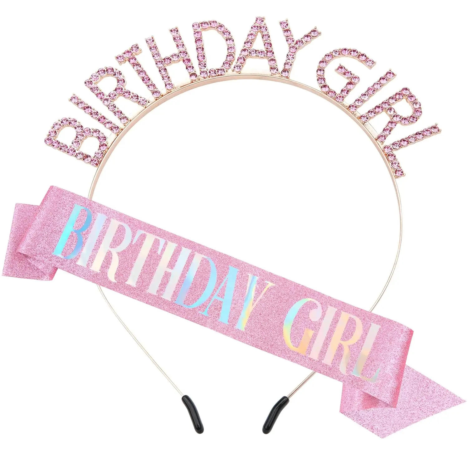 Birthday Sash & Tiara Set - Pink Rhinestone Headband & Glitter Sash for Her
Birthday Sash & Tiara Set - Pink Rhinestone Headband & Glitter Sash for Her