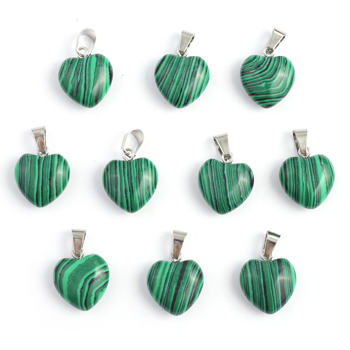 10pcs/pack 16mm Natural Stone Malachite Heart Pendant Charms for Jewelry Making DIY Women Necklace Earrings Accessory Wholesale
10pcs/pack 16mm Natural Stone Malachite Heart Pendant Charms for Jewelry Making DIY Women Necklace Earrings Accessory Wholesale