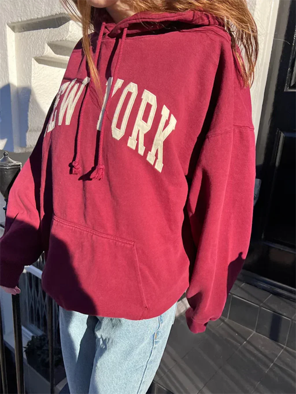 Red Vintage Letter Print Loose Hoodie Woman Drawstring Hooded Pocket Cotton Sweatshirt Autumn Streetwear Oversized Hoodies Top
Red Vintage Letter Print Loose Hoodie Woman Drawstring Hooded Pocket Cotton Sweatshirt Autumn Streetwear Oversized Hoodies Top