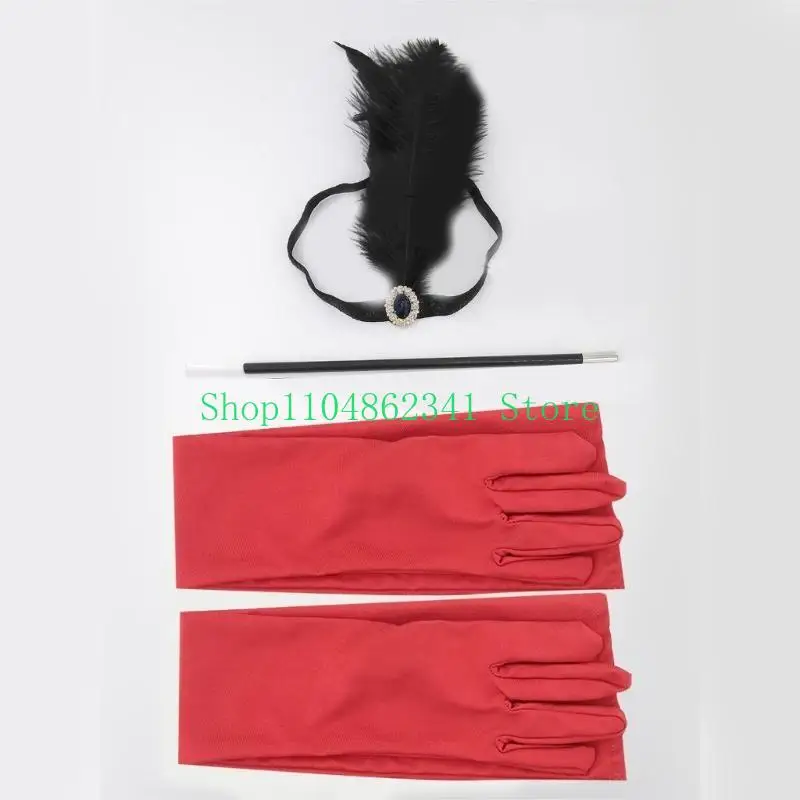 652F Women Flapper Accessories Party Costume Vintage Feathers Headband Gloves
652F Women Flapper Accessories Party Costume Vintage Feathers Headband Gloves