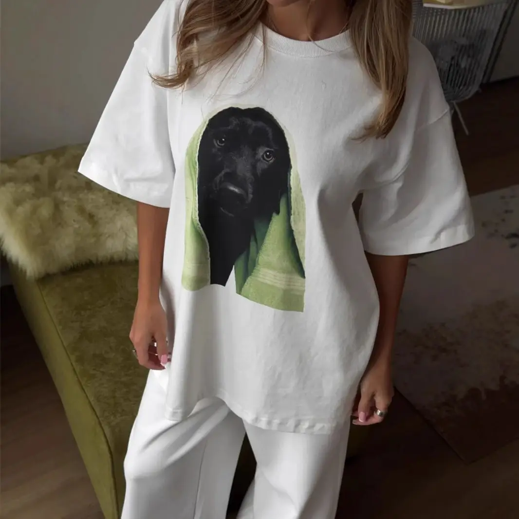 Банное полотенце для собак, осенне-зимняя свободная футболка с круглым вырезом и короткими рукавами для женщин, европейские товары, топ унисекс с короткими рукавами
Банное полотенце для собак, осенне-зимняя свободная футболка с круглым вырезом и короткими рукавами для женщин, европейские товары, топ унисекс с короткими рукавами