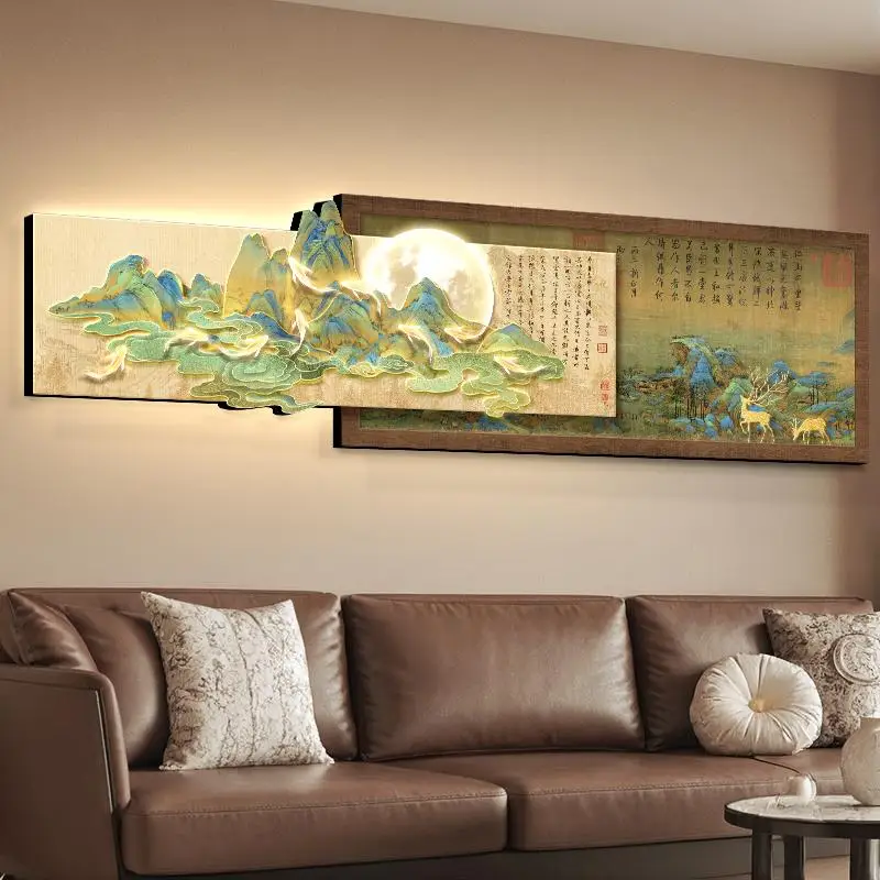 The "Ten Thousand Miles Landscape" and "Nine Fish" painting, sofa background wall decoration, lamp for the living room, 2025 new
The "Ten Thousand Miles Landscape" and "Nine Fish" painting, sofa background wall decoration, lamp for the living room, 2025 new