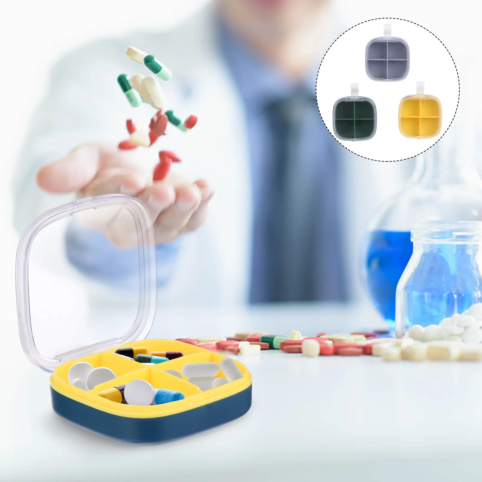 3Pcs Portable Pill Storage Holder 4 Compartment Silicone Sealed Travel Pill Box for Daily Use Home Business Trip Moisture Dust
3Pcs Portable Pill Storage Holder 4 Compartment Silicone Sealed Travel Pill Box for Daily Use Home Business Trip Moisture Dust