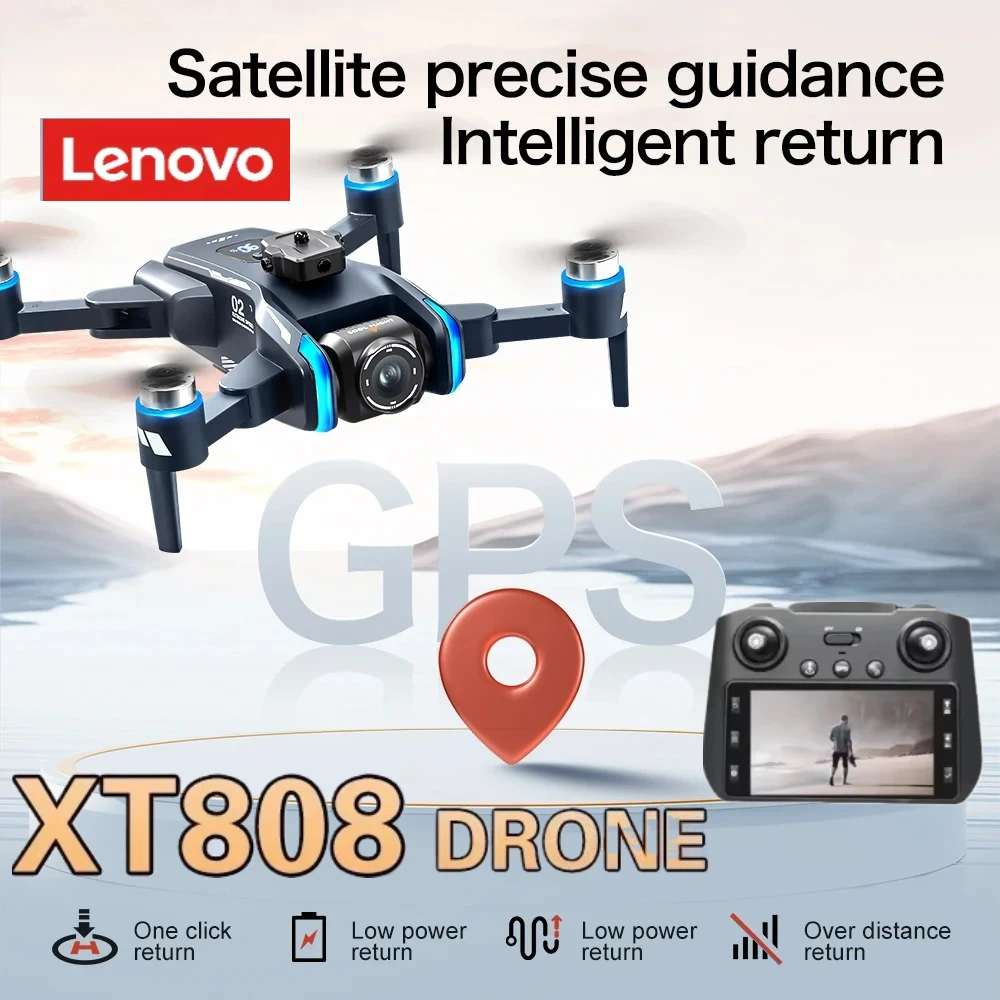 Lenovo 5G WIFI FPV T808max GPS Brushless Motor Drone Professional HD Dual Camera Dron Foldable RC Quadcopter Helicopter New
Lenovo 5G WIFI FPV T808max GPS Brushless Motor Drone Professional HD Dual Camera Dron Foldable RC Quadcopter Helicopter New