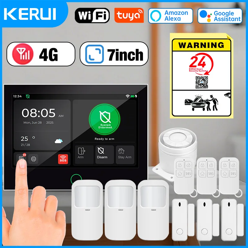 KERUI 4G + Wi-Fi охранная сигнализация с 7-дюймовым сенсорным экраном IPS Tuya умная домашняя сигнализация для безопасности дома и квартиры
KERUI 4G + Wi-Fi охранная сигнализация с 7-дюймовым сенсорным экраном IPS Tuya умная домашняя сигнализация для безопасности дома и квартиры