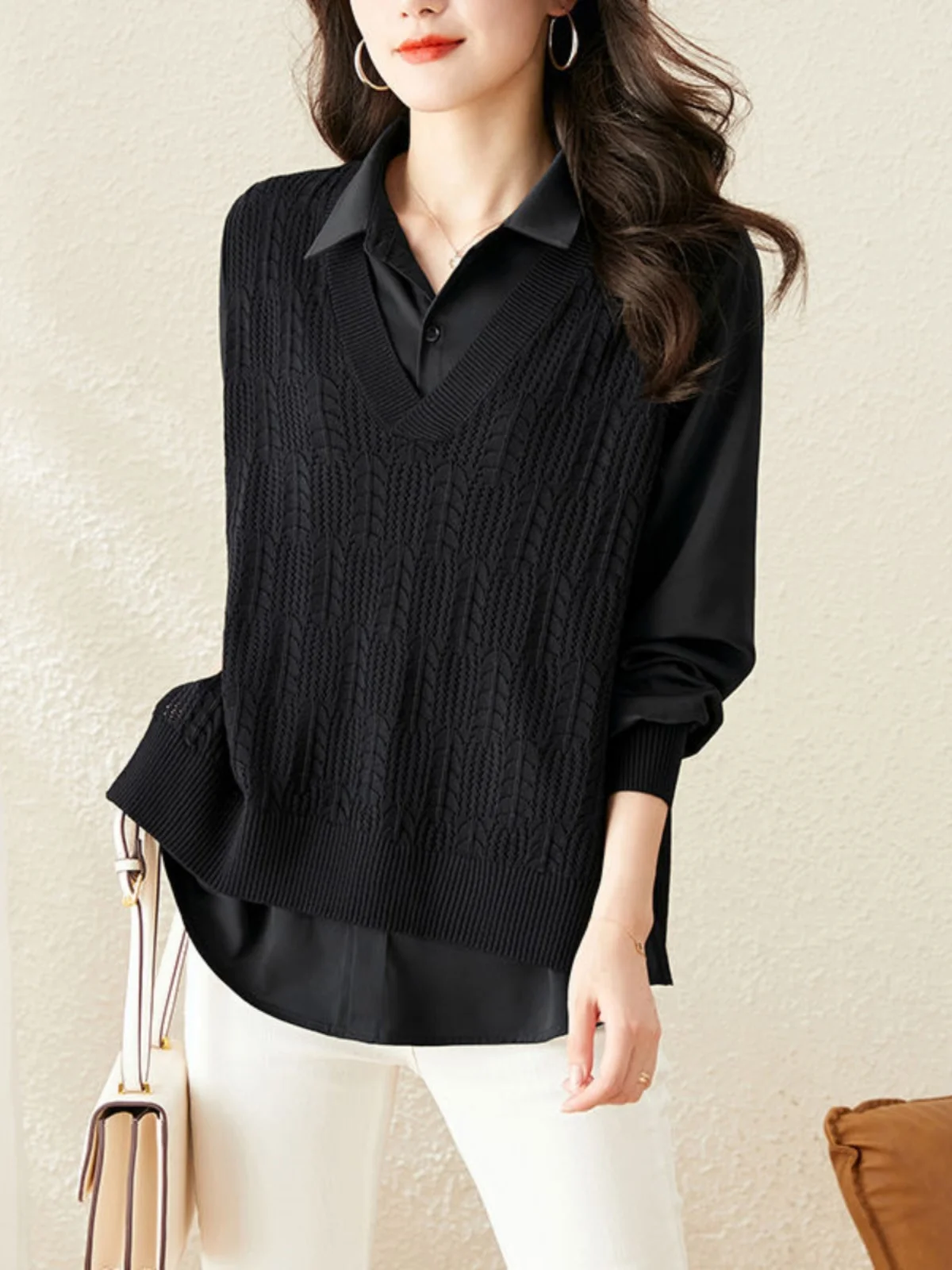 Spring Autumn plus Size Lazy Sle Collar Women's Knitwear Pure Color Hong Kong Sle Comfortable Fit Mid-Length Sweater
Spring Autumn plus Size Lazy Sle Collar Women's Knitwear Pure Color Hong Kong Sle Comfortable Fit Mid-Length Sweater