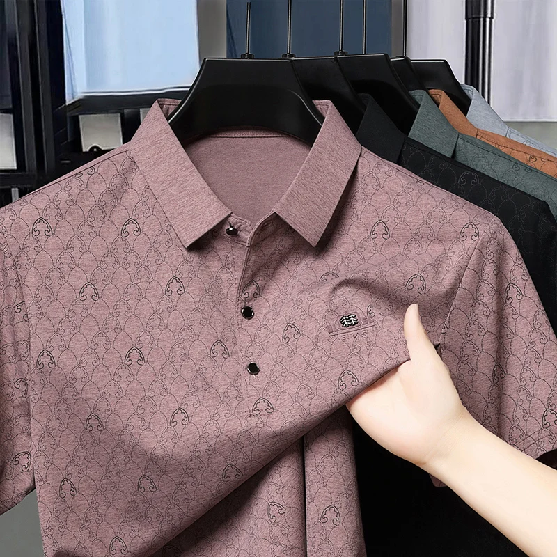 Лидер продаж 2025, мужская футболка с коротким рукавом, мужская летняя жаккардовая рубашка из ледяного шелка, повседневная рубашка-поло с коротким рукавом
Лидер продаж 2025, мужская футболка с коротким рукавом, мужская летняя жаккардовая рубашка из ледяного шелка, повседневная рубашка-поло с коротким рукавом