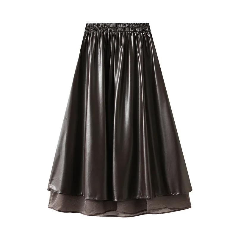New In Fake Two-piece PU Leather Midi Skirts For Women 2025 Autumn Winter Trendy Elegant A-line Skirt With Pockets
New In Fake Two-piece PU Leather Midi Skirts For Women 2025 Autumn Winter Trendy Elegant A-line Skirt With Pockets
