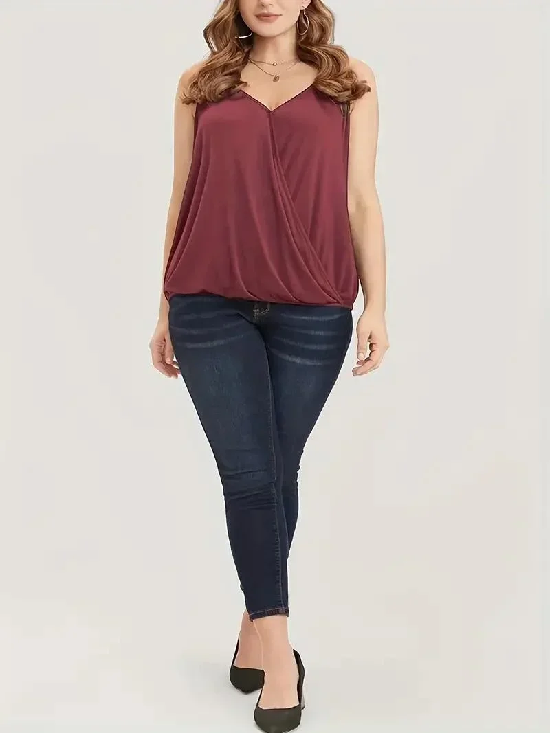 Women's V Neck Top Fashion Plus Size 1XL-5XL Summer Solid Cross Connection Tank Top Ladies Casual Sleeveless
Women's V Neck Top Fashion Plus Size 1XL-5XL Summer Solid Cross Connection Tank Top Ladies Casual Sleeveless