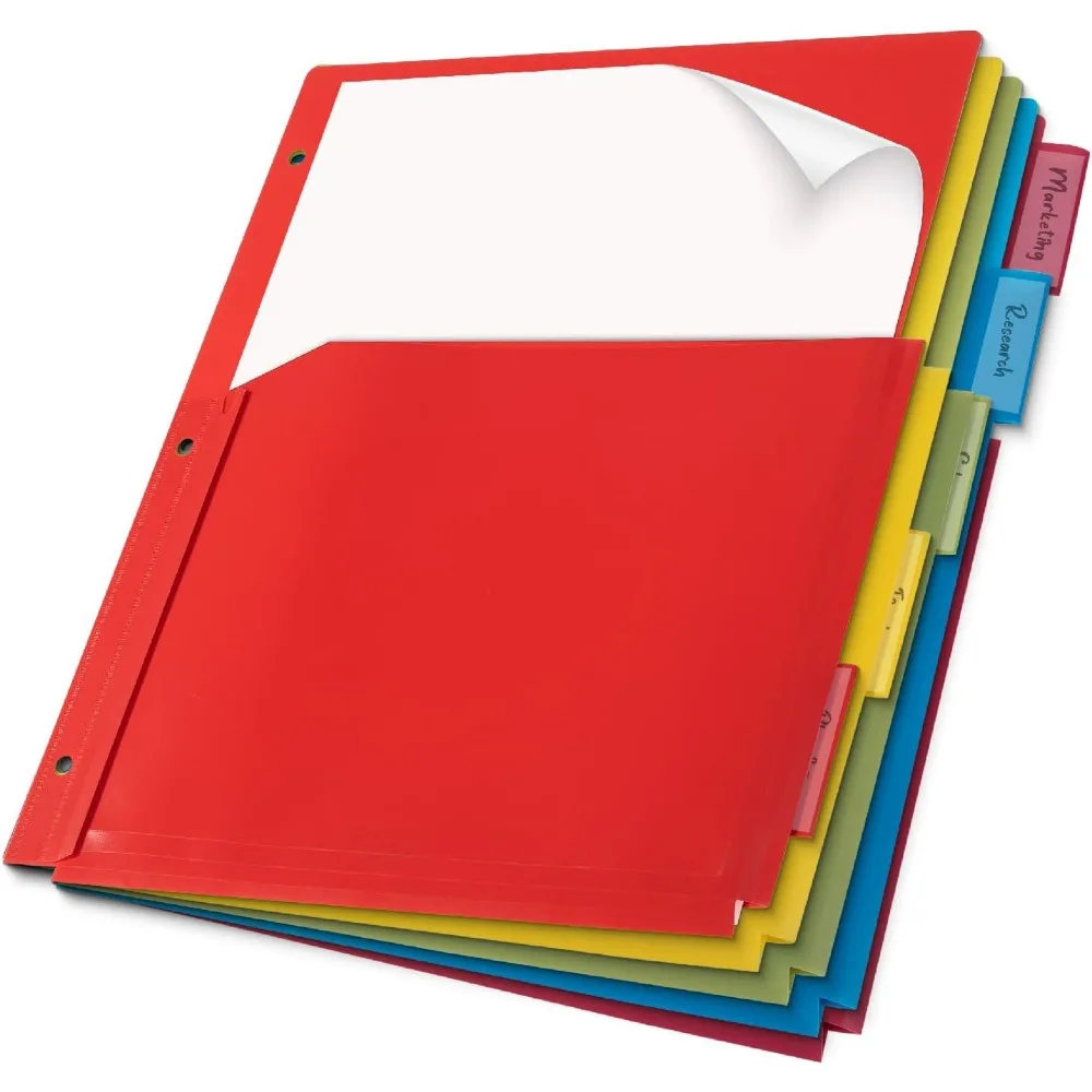 Expanding Binder Dividers with Pockets and Tabs, 5 Tabs | Colorful Dividers for 3 Ring Binder
Expanding Binder Dividers with Pockets and Tabs, 5 Tabs | Colorful Dividers for 3 Ring Binder