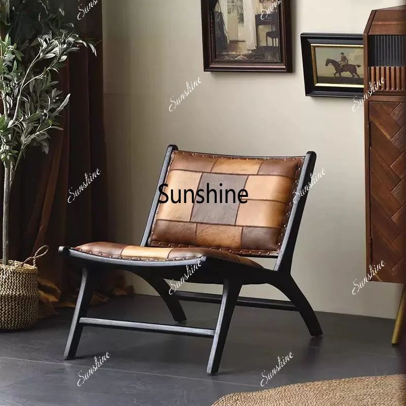 Living room solid wood sofa chair single leisure chair retro balcony recliner
Living room solid wood sofa chair single leisure chair retro balcony recliner