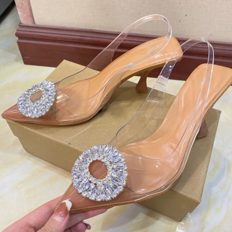 New 2022 Summer Pointed Toe Women's Shoes Transparent High-heeled Rhinestones Including Transparent Finish Mules Open Toe Shoes
New 2022 Summer Pointed Toe Women's Shoes Transparent High-heeled Rhinestones Including Transparent Finish Mules Open Toe Shoes
