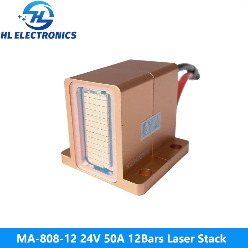 MA-808-12 24V 50A 12Bars 600W 808nm Laser Stack for Hair Removal
MA-808-12 24V 50A 12Bars 600W 808nm Laser Stack for Hair Removal