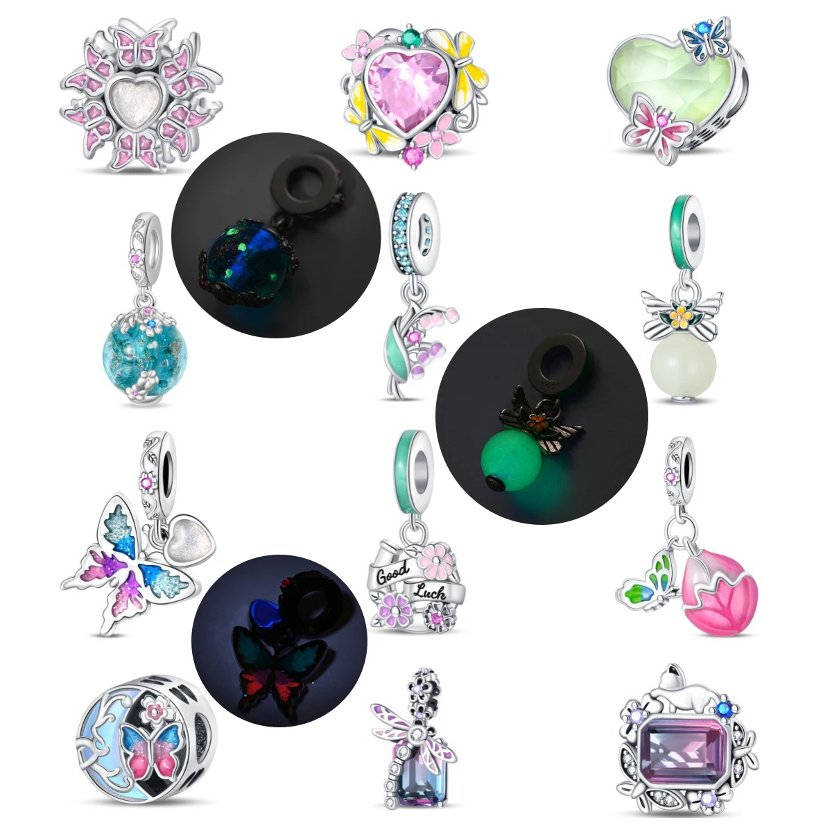 Luminous Heart Butterfly Flower Beads Fit Original 925 Sterling Silver Charms Bracelet Women Fine Gift Accessories Necklace
Luminous Heart Butterfly Flower Beads Fit Original 925 Sterling Silver Charms Bracelet Women Fine Gift Accessories Necklace