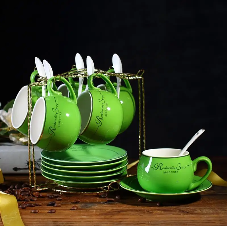 European Style Coffee Set Ceramic Plated Six Cups and Six Saucers Set Creative Gift Box Sets
European Style Coffee Set Ceramic Plated Six Cups and Six Saucers Set Creative Gift Box Sets